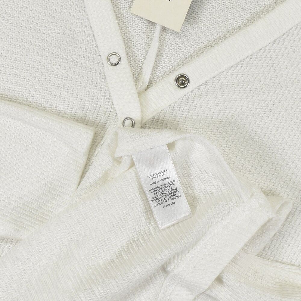 Express Henley Shirt Womens Extra Small XS White Long Sleeve Snap Button NWT Top - Picture 7 of 8